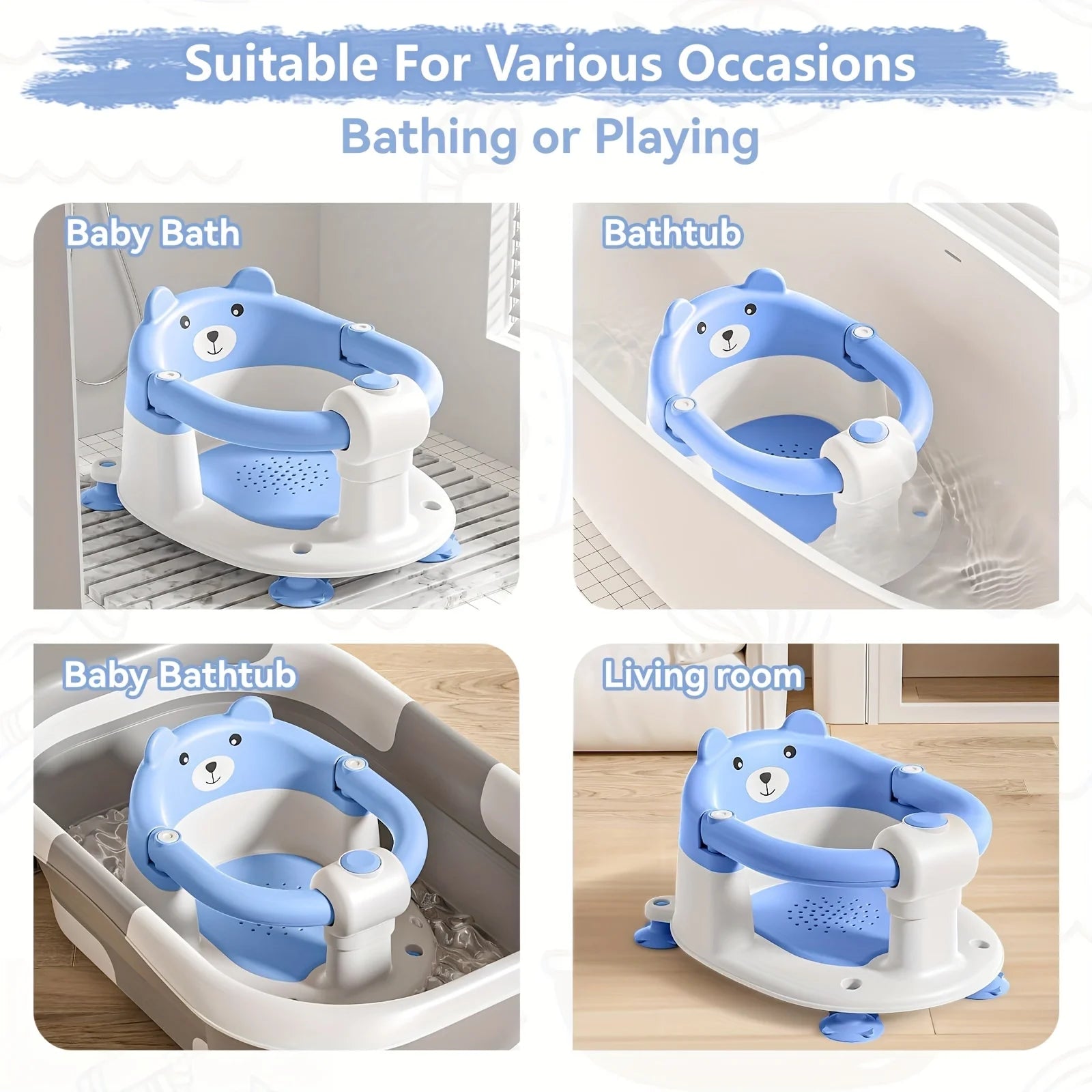baby bath seat for babies non-slip toddler bath seat