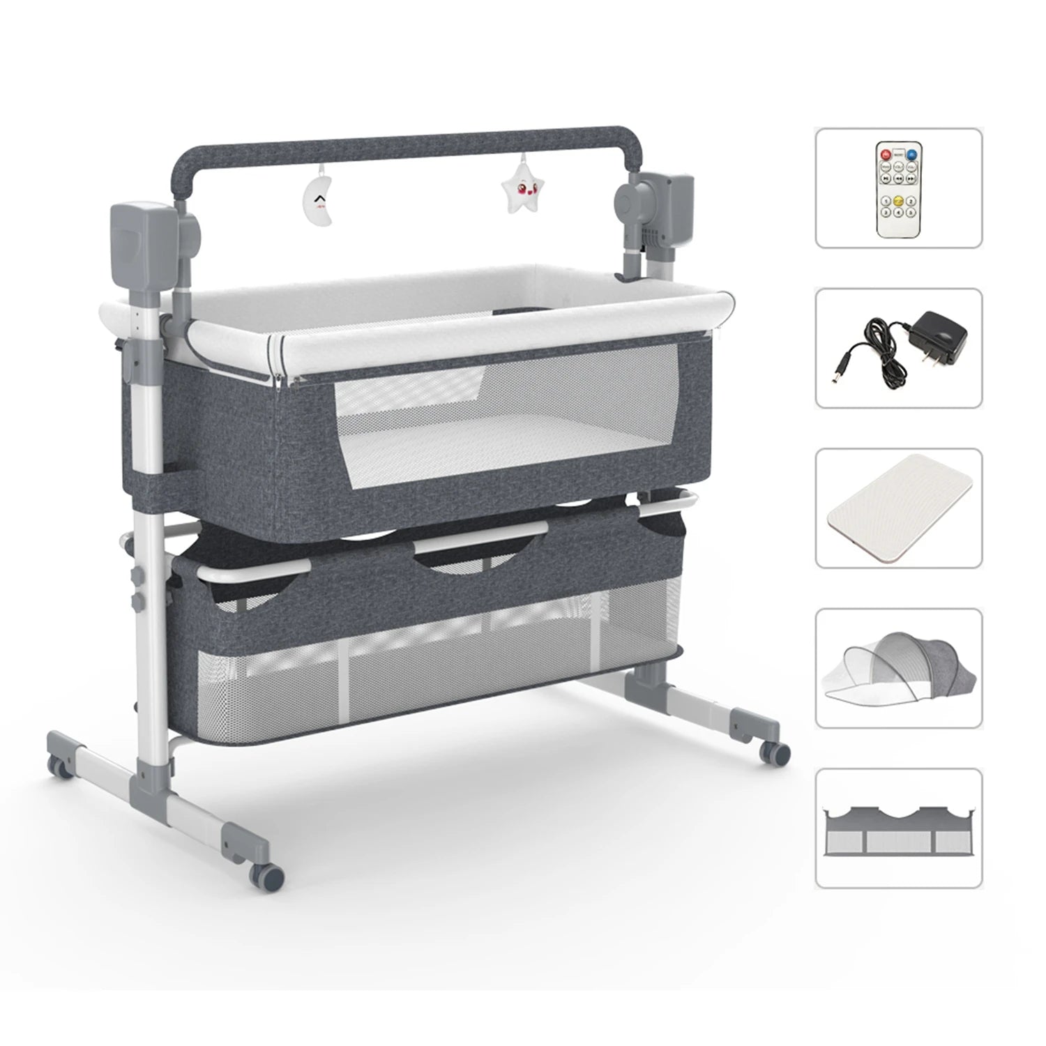 automatic baby bassinet with remote & rocking motion