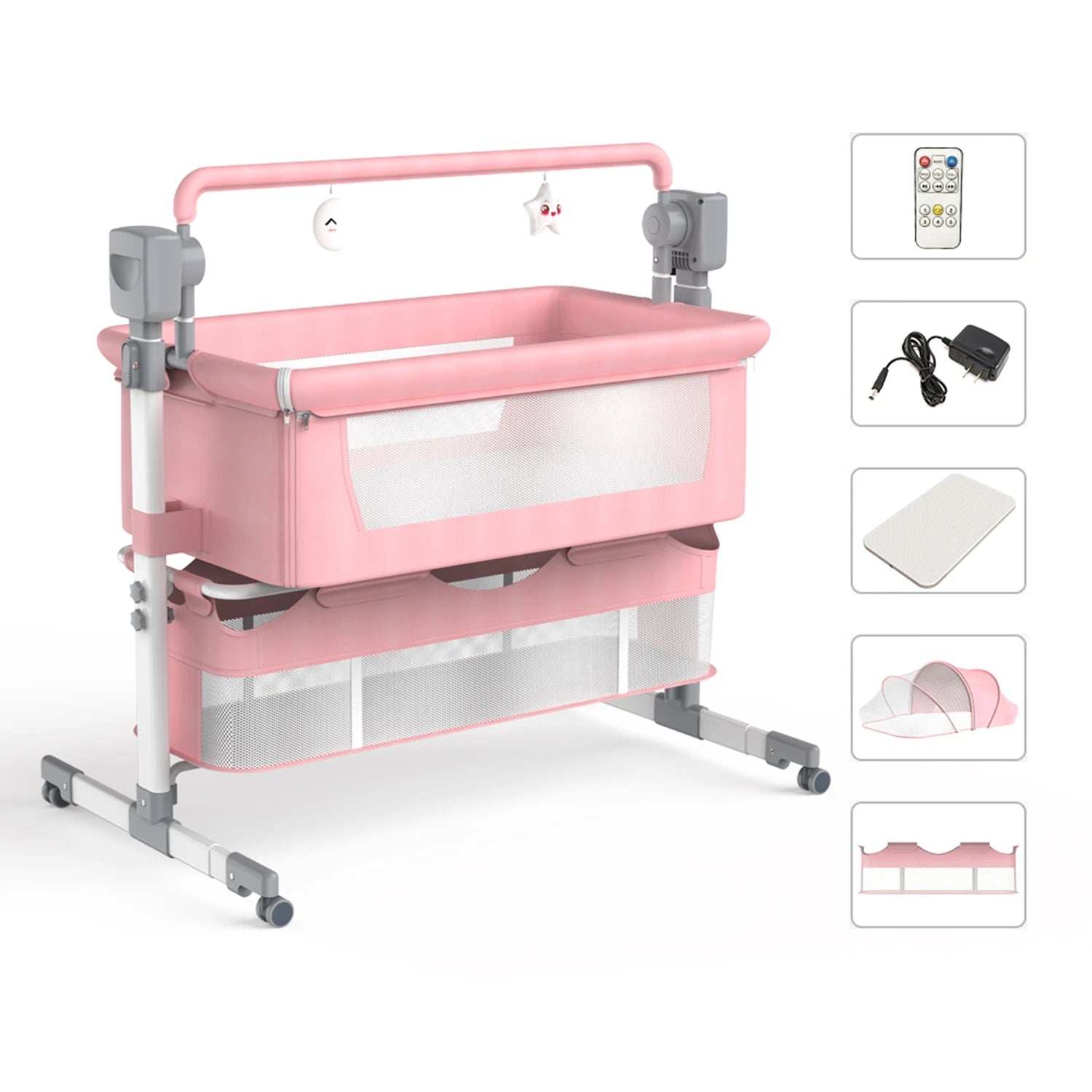 automatic baby bassinet with remote & rocking motion