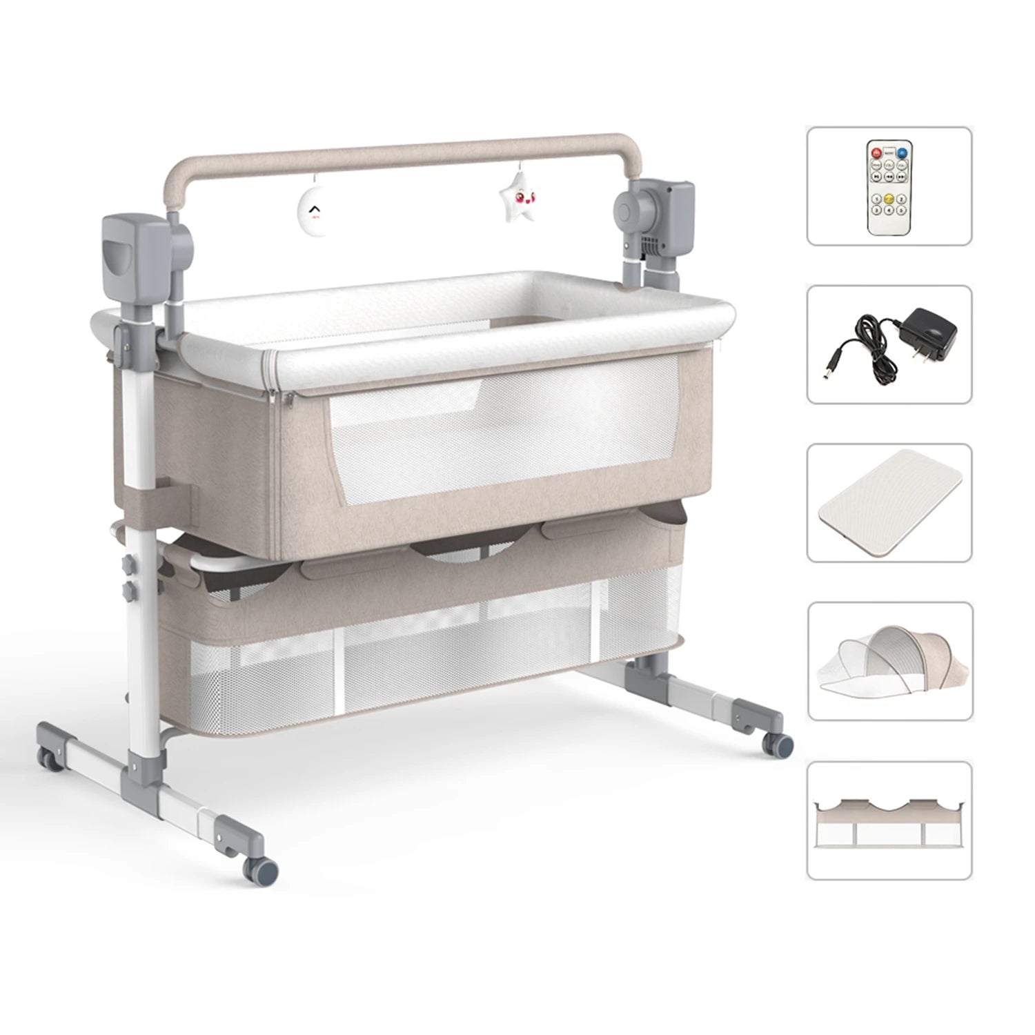 automatic baby bassinet with remote & rocking motion