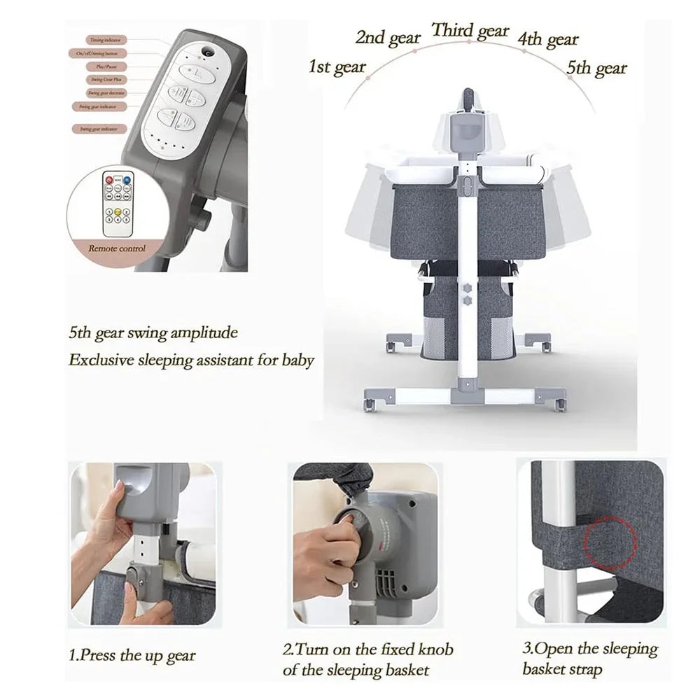 automatic baby bassinet with remote & rocking motion