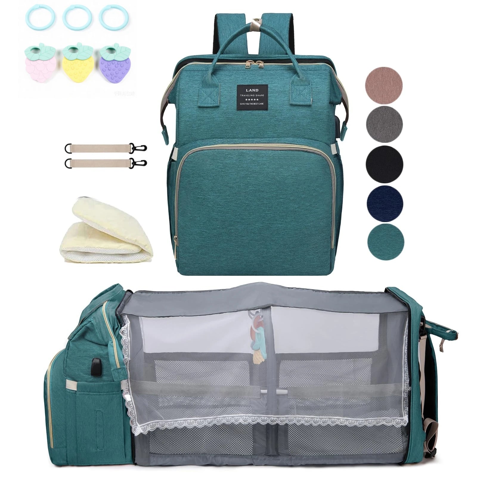 BabyBloom portable diaper bag & travel crib