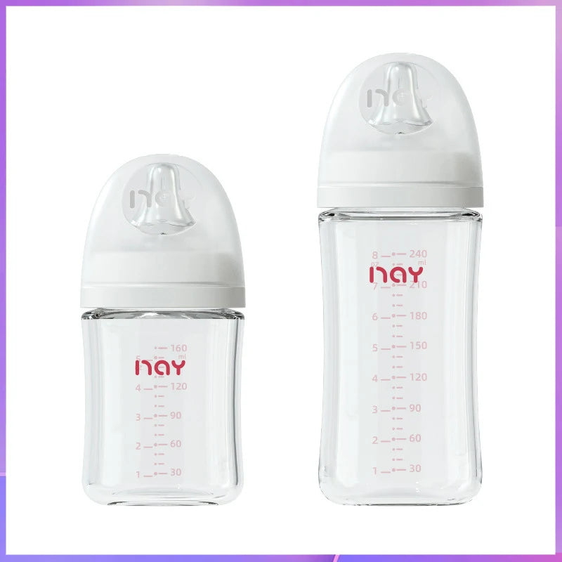 anti-colic baby bottle wide neck glass feeding bottle