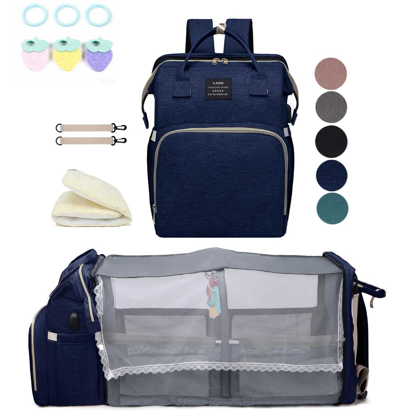BabyBloom portable diaper bag & travel crib