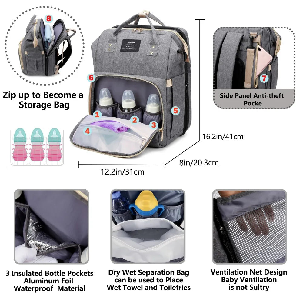 BabyBloom portable diaper bag & travel crib