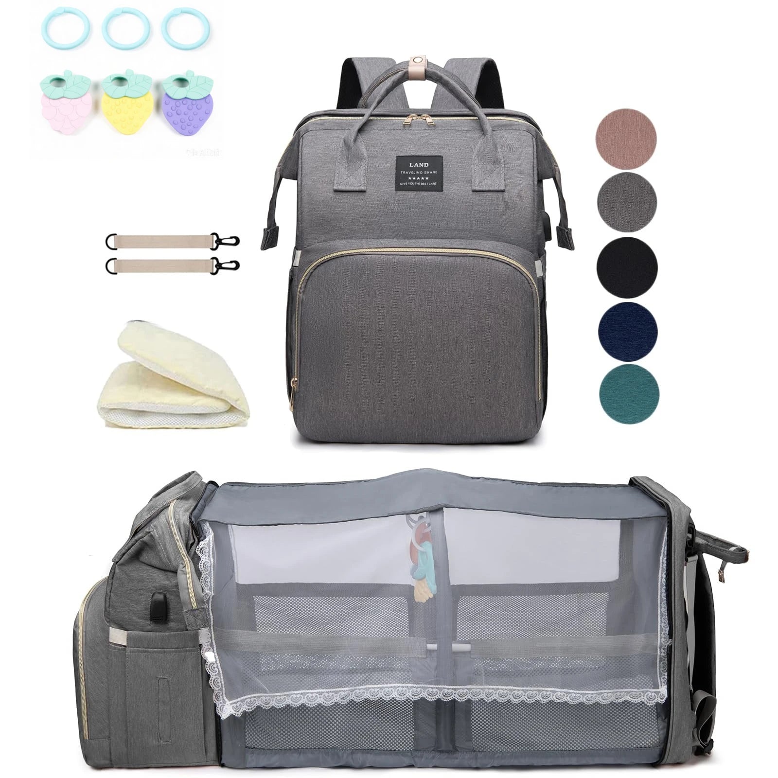 BabyBloom portable diaper bag & travel crib
