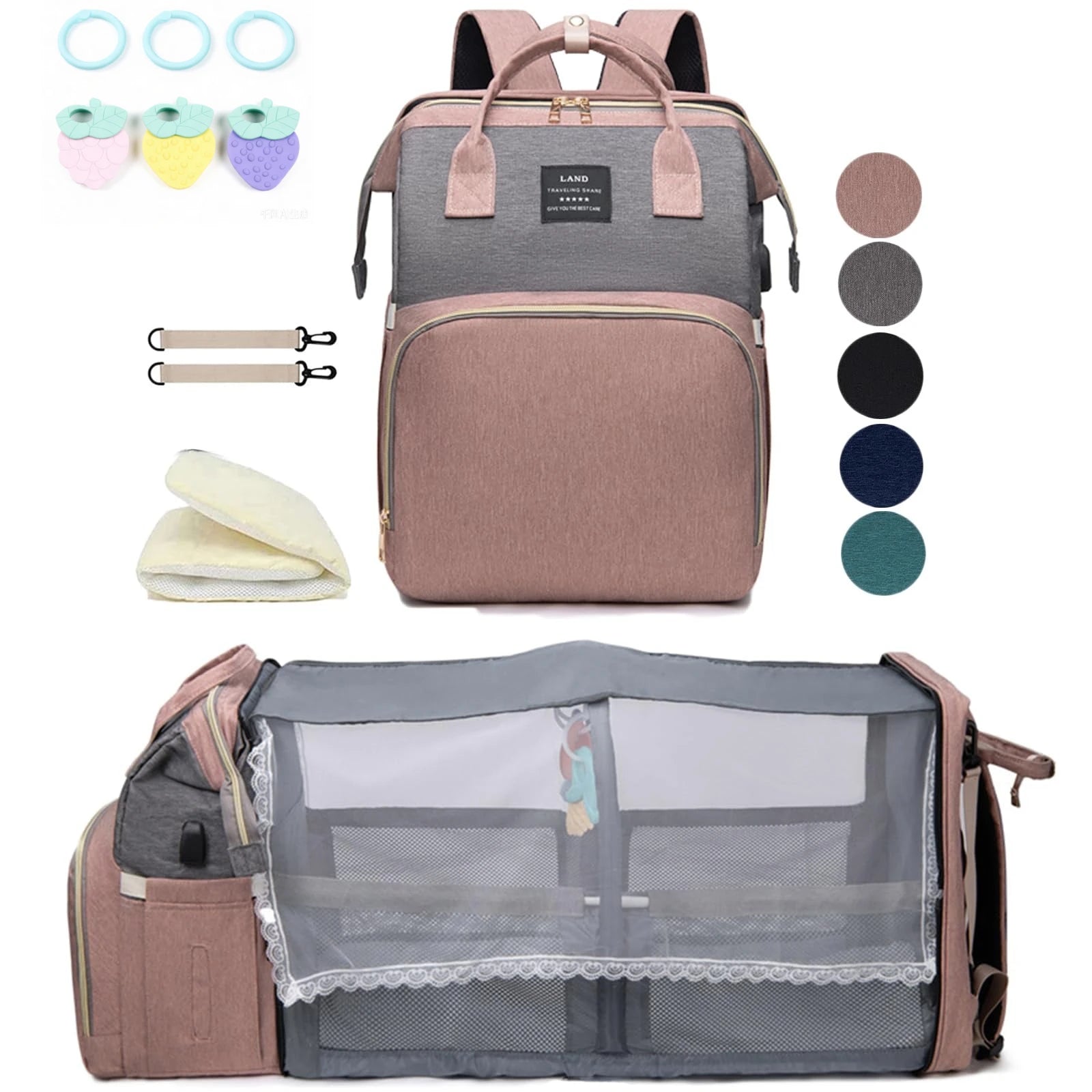 BabyBloom portable diaper bag & travel crib