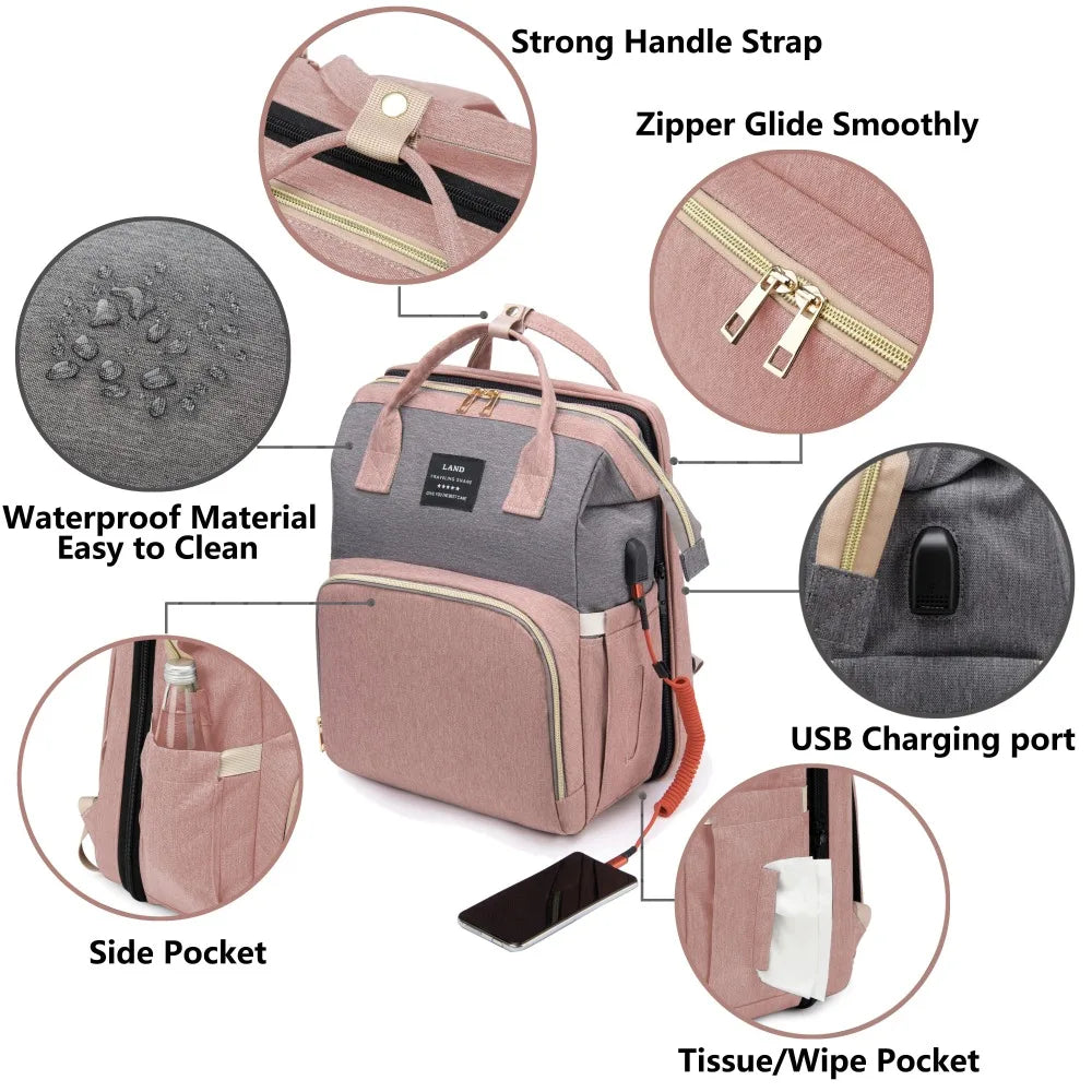 BabyBloom portable diaper bag & travel crib
